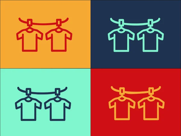 ハンギングシャツロゴテンプレート シンプルなフラットアイコンの服 シャツ — ストックベクタ