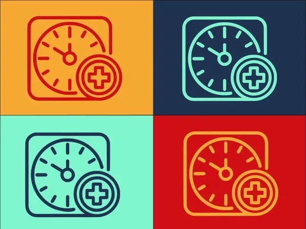 Modèle Logo Temps Santé Icône Plate Simple Santé Temps Santé — Image vectorielle