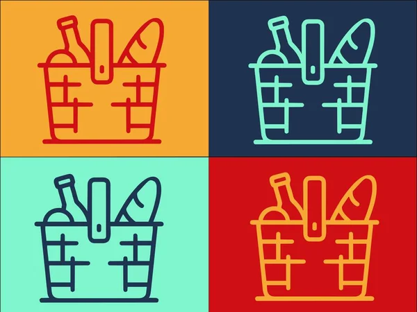 Здоровий Кошик Пікніка Шаблон Логотипу Проста Плоска Ікона Кошика Пікнік — стоковий вектор