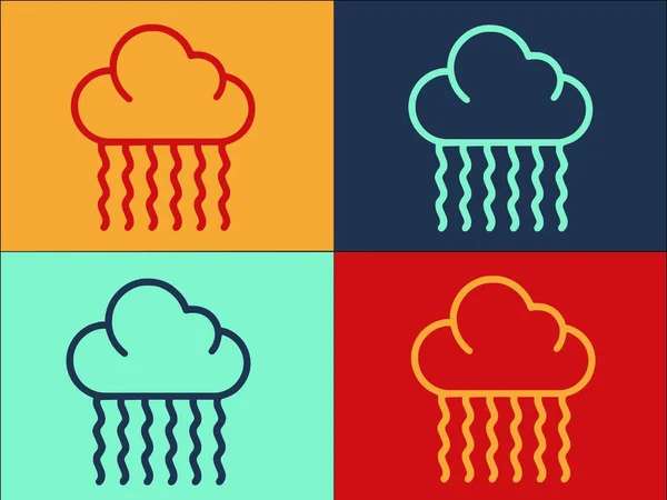 Starkregen Logo Vorlage Einfache Flache Ikone Für Regen Wasser Sturm — Stockvektor