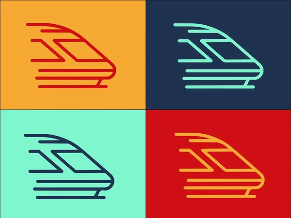 High Speed Metro Logo Szablon Prosta Płaska Ikona Transportu Kolejowy — Wektor stockowy