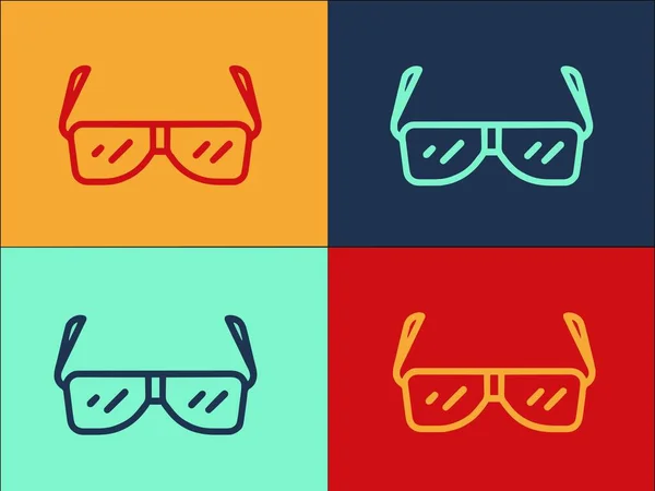 Turistika Brýle Logo Šablona Jednoduché Ploché Ikony Turistiky Brýle Příroda — Stockový vektor