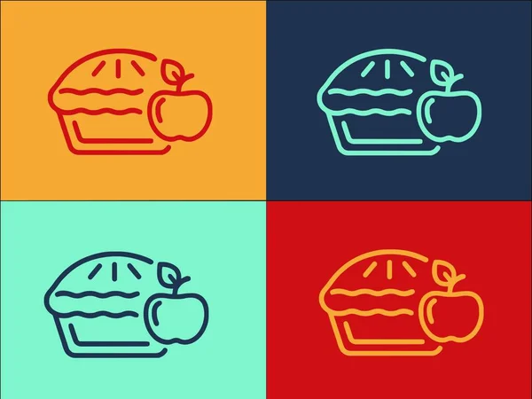 Головна Яблучний Пиріг Шаблон Логотипу Проста Плоска Ікона Пирога Їжа — стоковий вектор