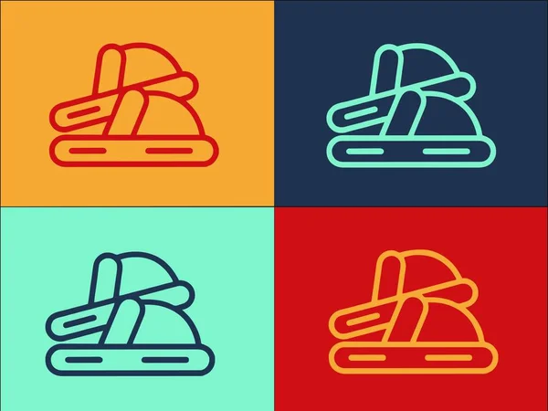Inicio Zapatillas Accesorio Logo Template Simple Flat Icono Cómodo Hogar — Archivo Imágenes Vectoriales