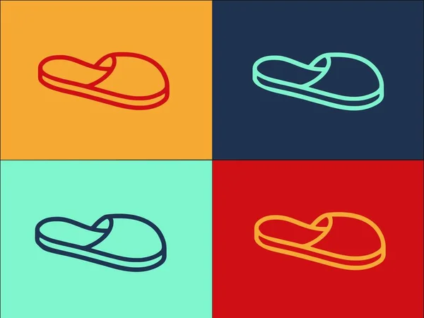 Inicio Zapatillas Fluffy Logo Template Simple Flat Icono Suave Hogar — Archivo Imágenes Vectoriales