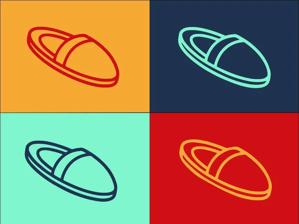 Inicio Zapatillas Zapato Logo Plantilla Simple Icono Plano Del Hogar — Vector de stock