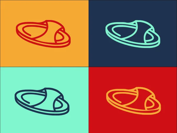 Inicio Zapatillas Sleep Logo Template Simple Flat Icono Del Hogar — Archivo Imágenes Vectoriales