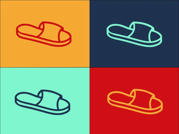 Inicio Zapatillas Plantilla Logo Suave Simple Icono Plano Suave Hogar — Archivo Imágenes Vectoriales