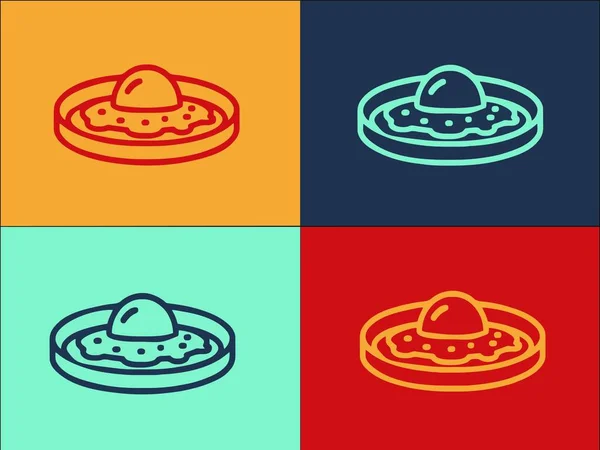 Yapımı Yemek Kızartılmış Yumurta Logo Şablonu Basit Düz Yemek Ikonu — Stok Vektör