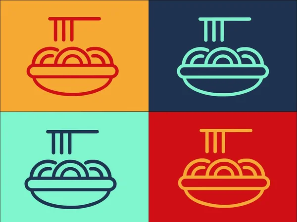Hot Food Bowl Logo Template Icona Piatto Semplice Caldo Ciotola — Vettoriale Stock