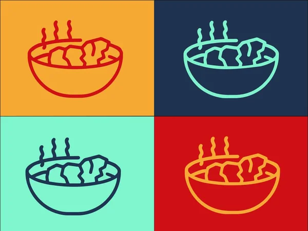 Heiße Mahlzeit Logo Vorlage Einfache Flache Ikone Der Mahlzeit Essen — Stockvektor