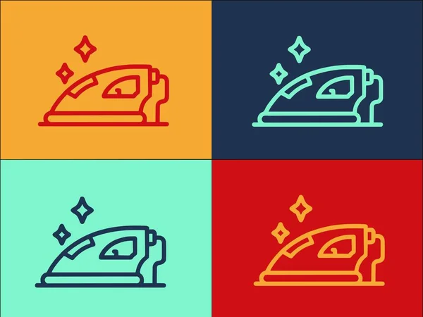 Дом Железный Логотип Шаблон Простая Плоская Икона Железа Дом Утюг — стоковый вектор