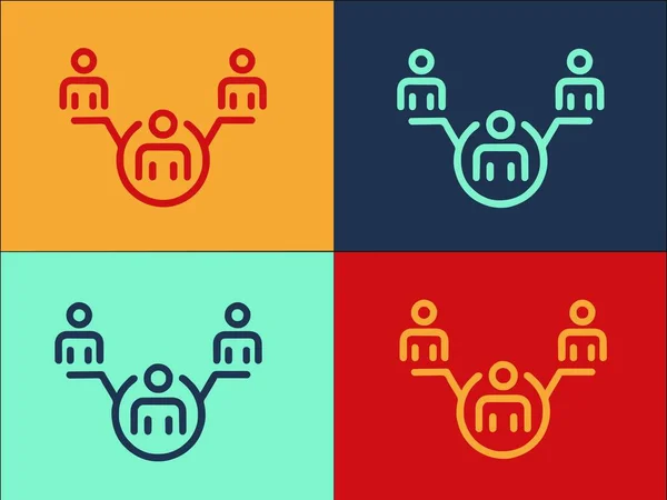 Human Connections Logo Template Egyszerű Flat Ikon Kapcsolat Emberek Emberi — Stock Vector