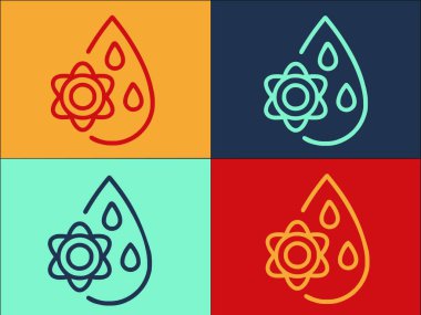 Hidroenerji Logo Şablonu, Basit Düz Enerji Simgesi, Su, Enerji, Su, Güç