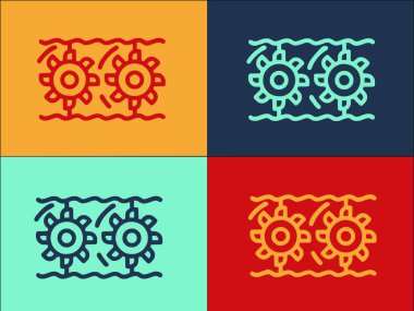 Hidroelektrik Havalandırma Şablonu, Basit Düz Güç Simgesi, Su, Enerji Gücü, Hidrolik, Enerji