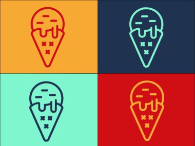 Dondurma Karamel Logo Şablonu, Basit Düz Karamel Simgesi, Tatlı, Karamel, Tatlı, Buz