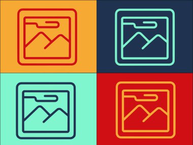 Resim Arama Motoru Logo Şablonu, Web 'in Basit Düz Simgesi, İnternet, Arama Ağı, İnternet, Arama