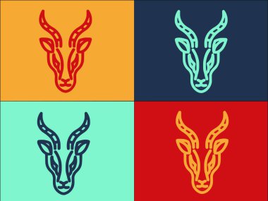 Impala Ceylanı Logo Şablonu, Hayvanların Basit Düz Simgesi, Afrika, Ceylan Hayvanı, Afrika, Ceylan