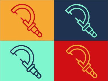 İnç Mikrometre Logo Şablonu, Mikrometrenin Basit Düz Simgesi, inç, Ölçü mikrometre, inç, ölçüm