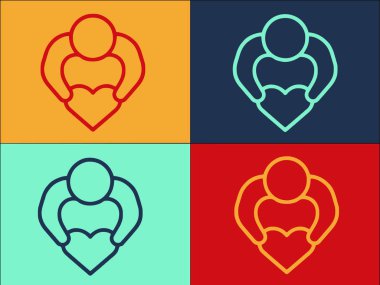 Aşk İnsan Logosu Şablonu, İnsan Düz Simgesi, Aşk, İnsan, Aşk, Adam