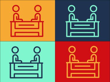 Faiz Buluşması Logo Şablonu, Toplantı, vektör, illüstrasyon toplantısı, vektör, illüstrasyon