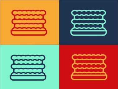 İtalyan Lasagna Logo Şablonu, İtalyan Düz Simgesi, yemek, İtalyan yemeği, yemek, yemek