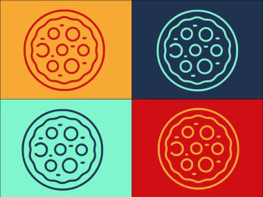 İtalyan Pizza Logo Şablonu, İtalyan Düz Simgesi, Pizza, İtalyan yemeği, pizza, yemek