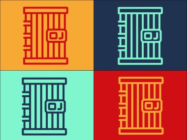 Hapishane Hücre Logosu Şablonu, Hapishanenin Basit Düz Simgesi, Hücre, Suç Hapishanesi, Hücre, Suç