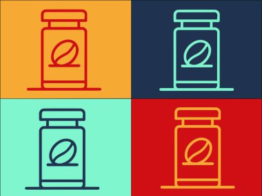Jar Coffee Fasulye Logo Şablonu, Basit Düz Kahve Simgesi, Kavanoz, Arka plan Kahvesi, Kavanoz, Arka plan