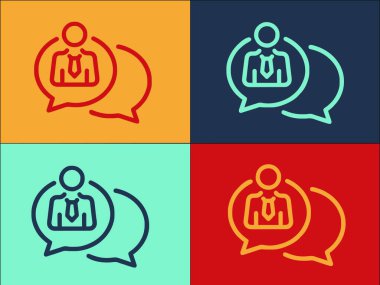 İş Sohbeti Logo Şablonu, Basit Düz İş Simgesi, Sohbet İş, İş, Sohbet