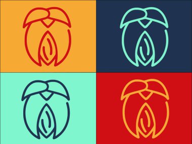 Jojoba Nut Logo Şablonu, Jojoba 'nın Basit Düz Simgesi, Tohum, meyve jojoba, tohum, meyve