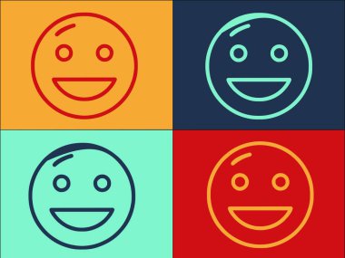 Espri Emoji Logo Şablonu, Basit Düz Sarı Simge, Mutlu, Simge Sarı, Mutlu, Duygu Simgesi