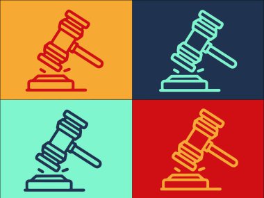 Yargıç Hammer Logo Şablonu, Basit Düz Hukuk Simgesi, Hukuk, Hukuk, Hukuk, Hukuk, Avukat