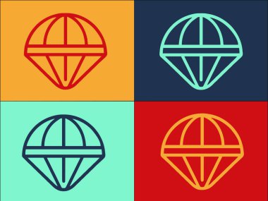 Atlama Paraşütü Logo Şablonu, Ekstrem, paraşüt, gökyüzü, paraşüt, gökyüzü