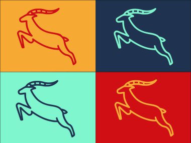 Sıçrayan Ceylan Logo Şablonu, Ceylanın Basit Düz Simgesi, Vahşi Yaşam, Hayvan Ceylanı, Vahşi Yaşam,