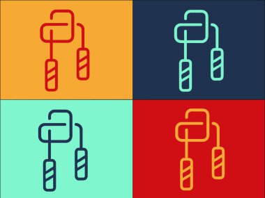 Zıplayan Halat Logosu Şablonu, Spor, egzersiz, fitness sporu, egzersiz, fitness