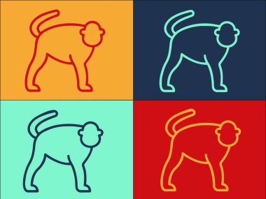 Orman Gibbon Logo Şablonu, Şablonu, Şebekenin Basit Düz Simgesi, Orman, Maymun Şablonu, Maymun Şablonu