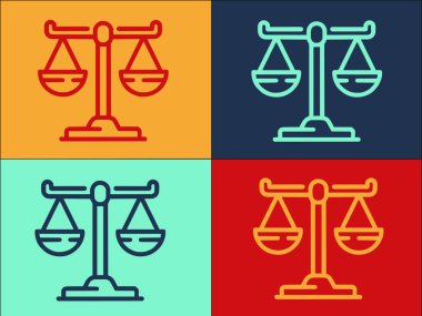 Adalet Ölçekli Logo Şablonu, Basit Düz Hukuk Simgesi, Hukuk, Adalet, Hukuk, Adalet