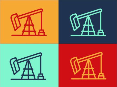 Gazyağı Endüstrisi Logo Şablonu, Gazyağının Basit Düz Simgesi, Endüstri, Benzin Gazı, Endüstri, Benzin