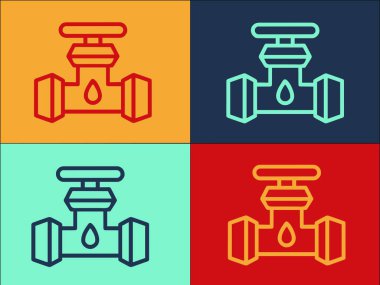 Gazyağı Boru Hattı Logo Şablonu, Gazyağının Basit Düz Simgesi, Boru Hattı, Benzin Gazyağı, Boru Hattı, Benzin