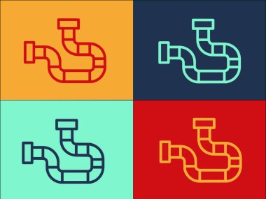 Gazyağı Boru Şablonu, Basit Düz Sanayi Simgesi, Boru, Yakıt Endüstrisi, Boru, Yakıt