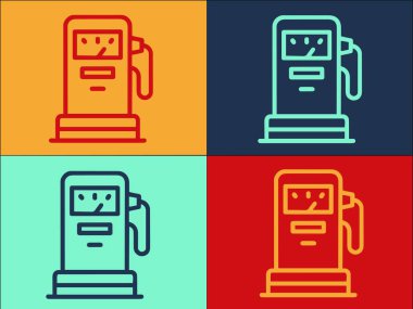 Gazyağı İstasyonu Logo Şablonu, Basit Düz Yakıt Simgesi, Gazyağı, İstasyon yakıtı, Gazyağı, İstasyon