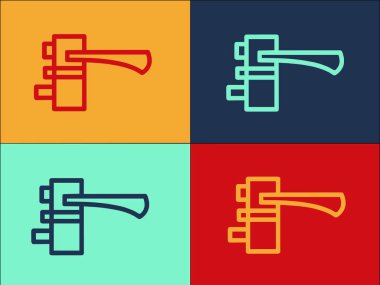 Anahtar Kapı Kolu Logo Şablonu, Kilidin Basit Düz Simgesi, Anahtar, Kilit Aç, Anahtar Aç