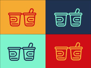 Çocuk Yoğurt Logosu Şablonu, Basit Düz Yiyecek Simgesi, Yoğurt, Sağlıklı Yemek, Yoğurt,