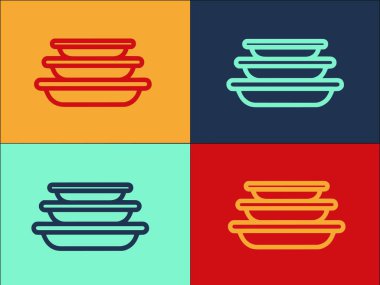 Mutfak Tabağı Logo Şablonu, Mutfağın Basit Düz Simgesi, Beyaz, Mutfak, Beyaz, Yiyecek