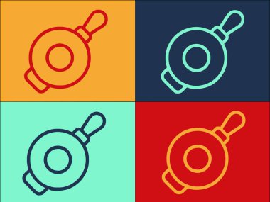 Mutfak Tavası Kızartma Tavası Logo Şablonu, Basit Mutfak Simgesi, Tava, Yemek Mutfağı, Tava, Yemek