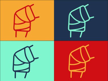 Diz Kalıbında Logo Şablonu, Basit Düz Alçı, Diz, Bacak, Bacak, Bacak