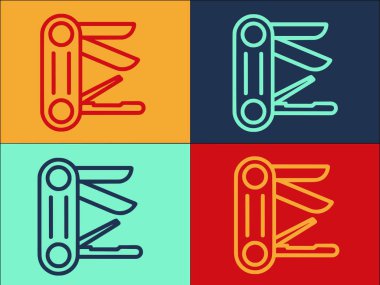 Bıçak Çoklu Araç Logo Şablonu, Bıçak, alet, bıçak, bıçak, bıçak Simgesi Basit Düz Simge