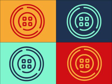 Örgü Düğmesi Logo Şablonu, İplik, iplik, dizayn ipliği, iplik, tasarım Basit Düz Simgesi