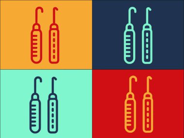 Örgü Kancası Logo Şablonu, Hobi, iplik, enstrüman hobisi, iplik, enstrüman